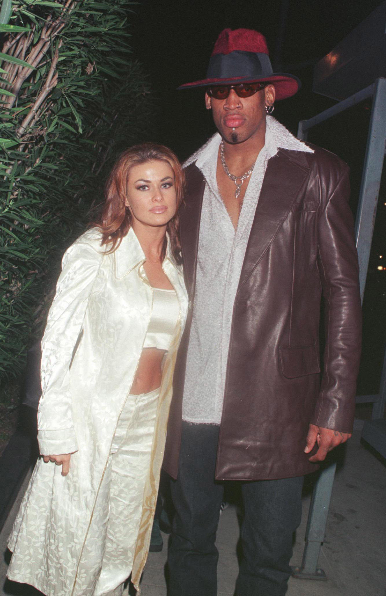 Dennis Rodman and Carmen Electra at GOODBAR in Beverly Hills in 1999