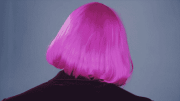 Samuel Jackson in a pink bob wig