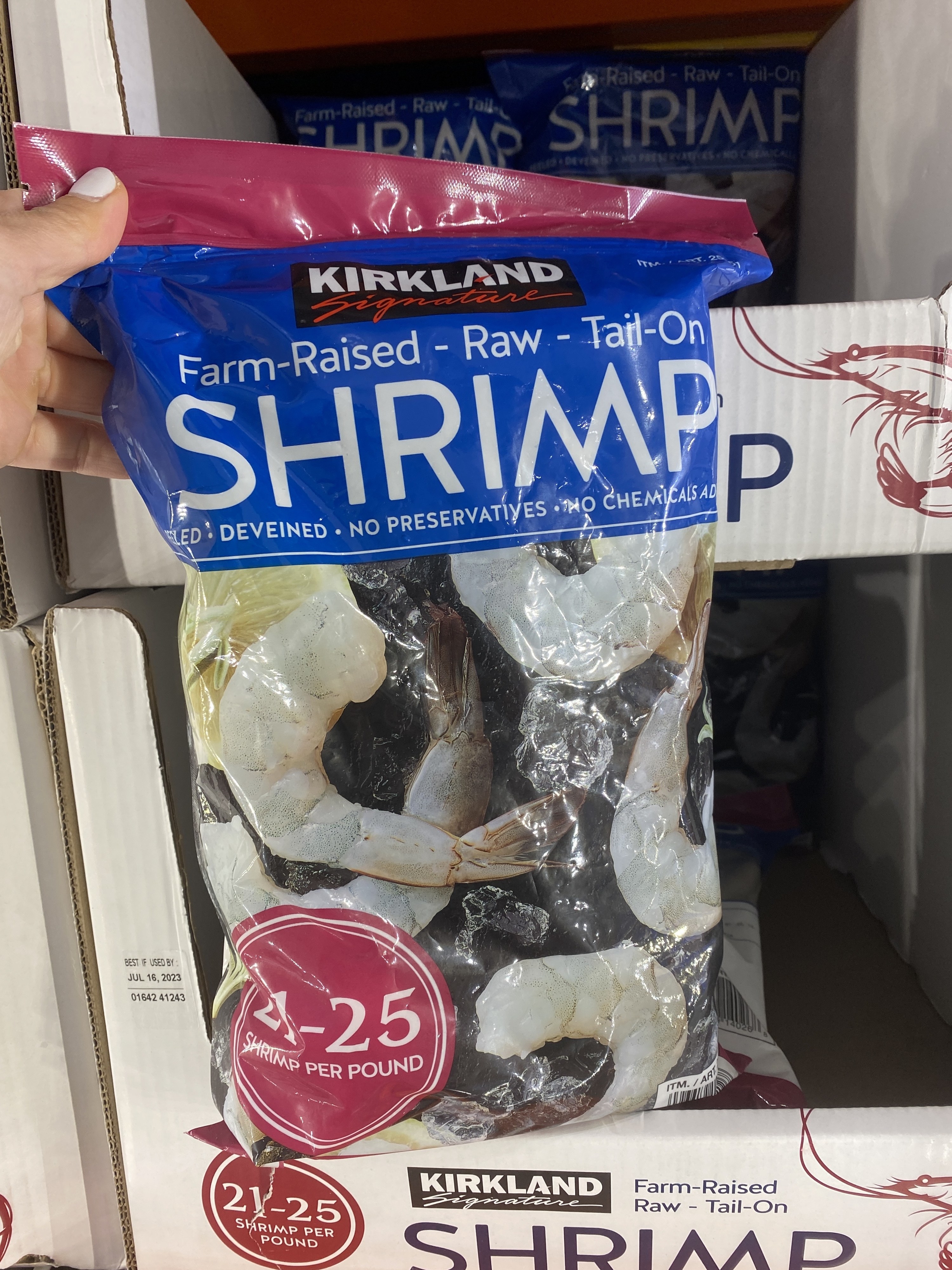 bog of frozen shrimp