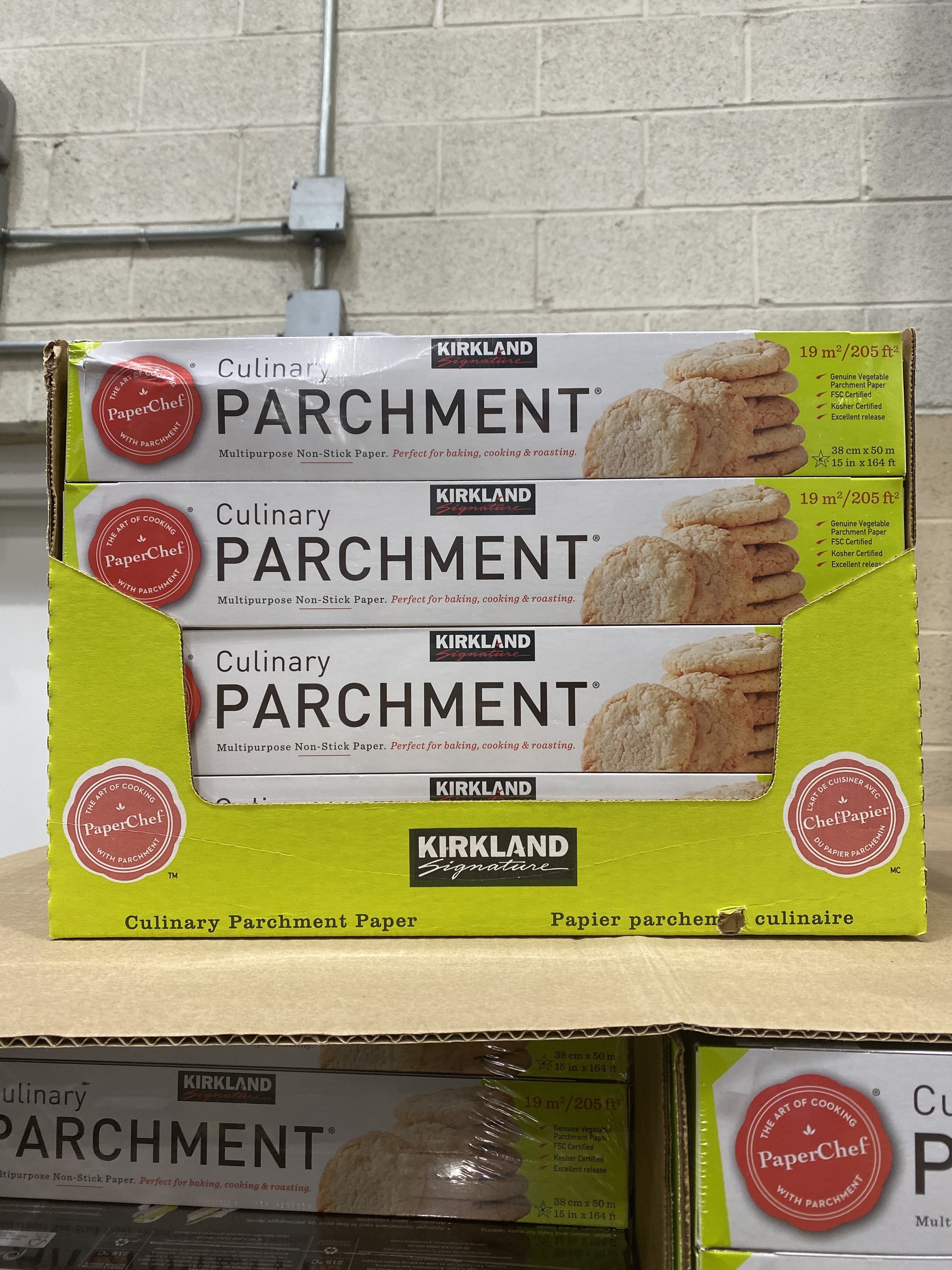 stacked boxes of parchment paper