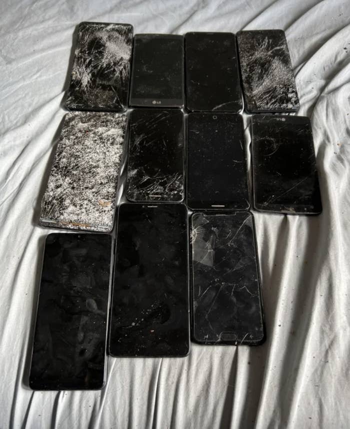 11 broken phones