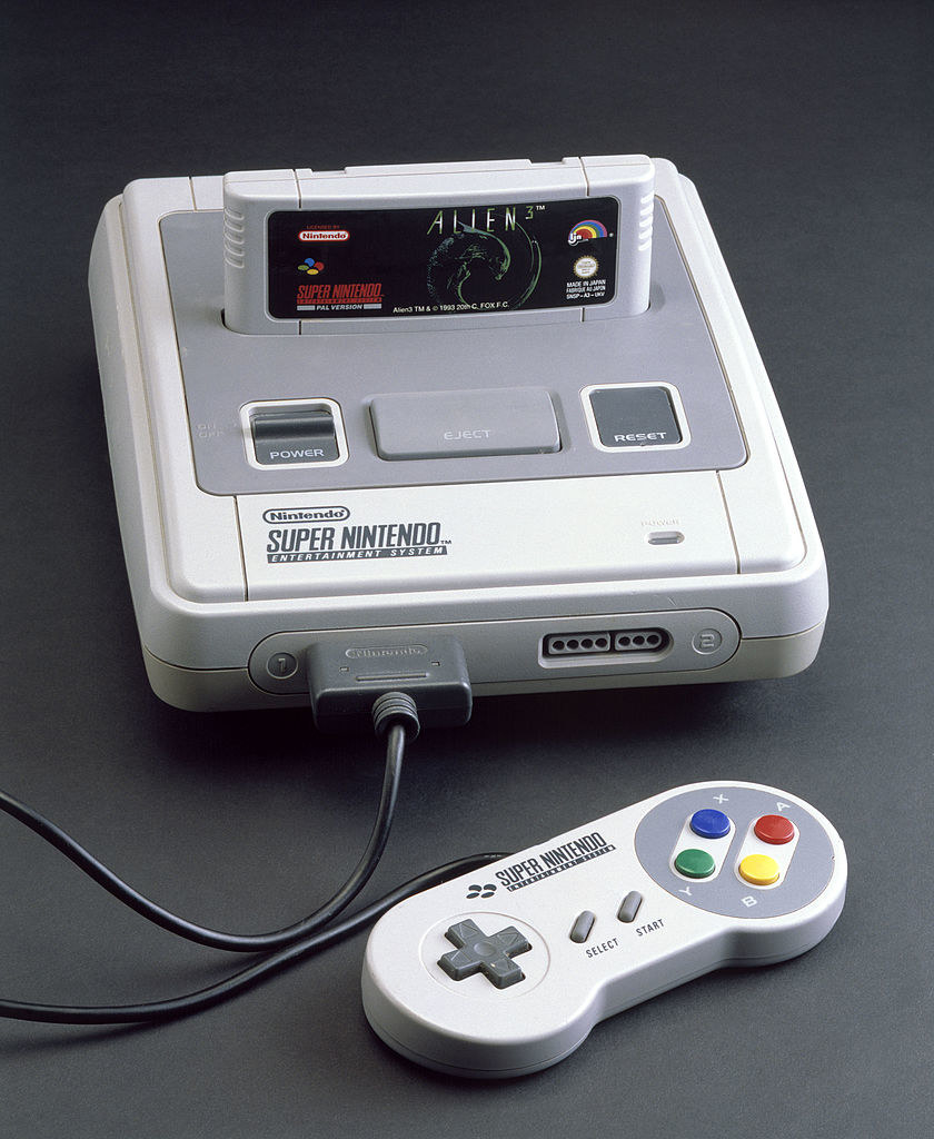 Super Nintendo console and joystick