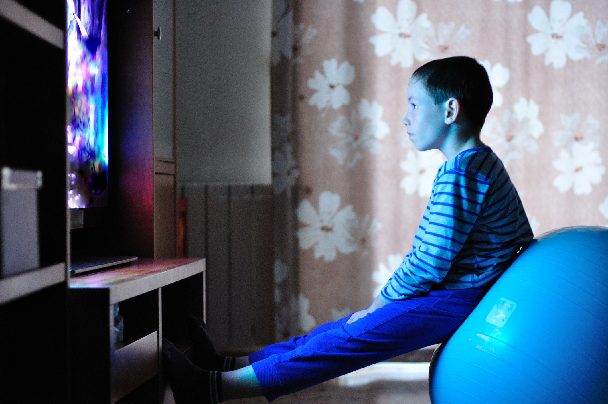 Young child watching television