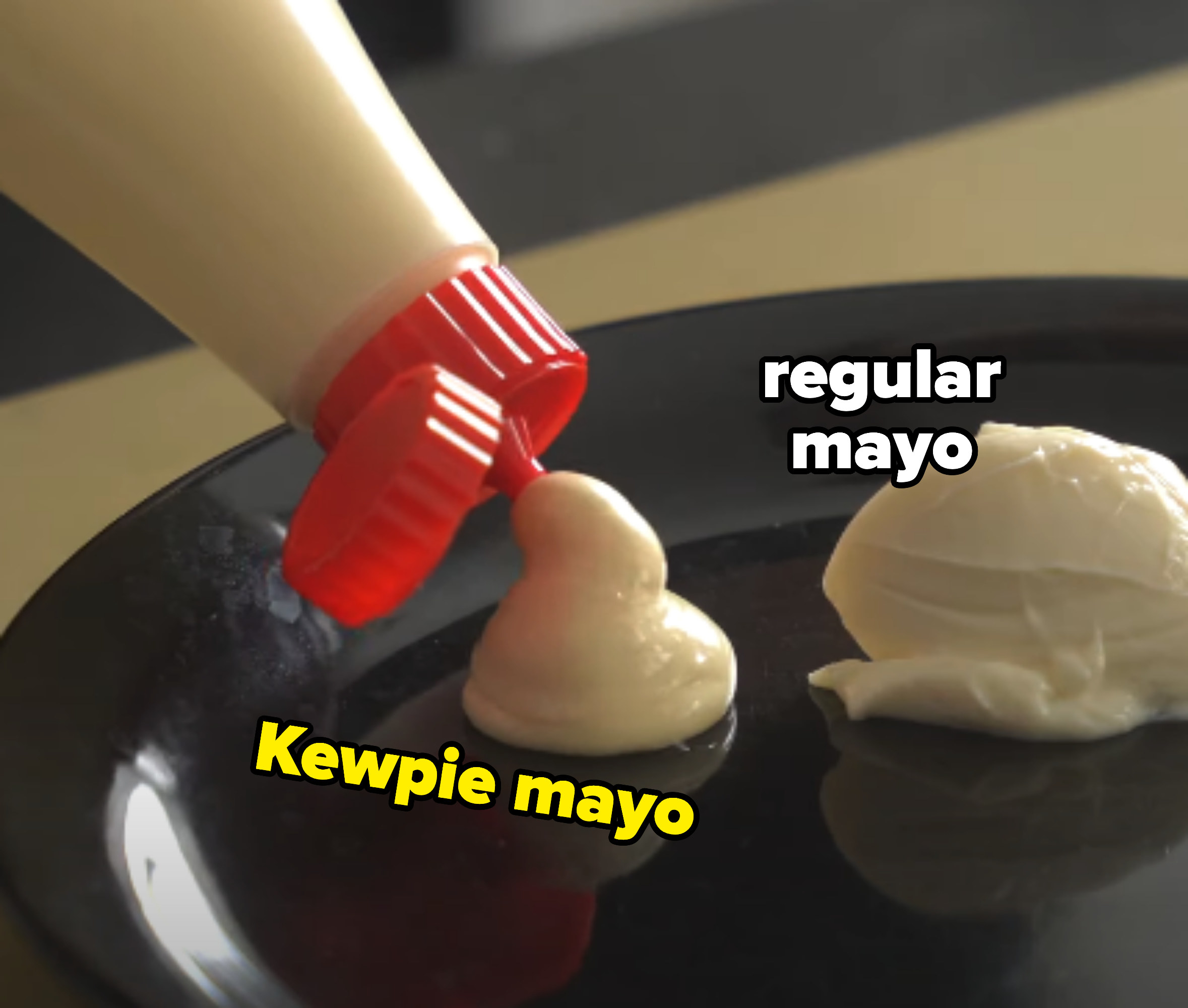 kewpie mayo vs regular mayo on a plate