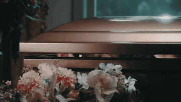Taylor Swift in a coffin