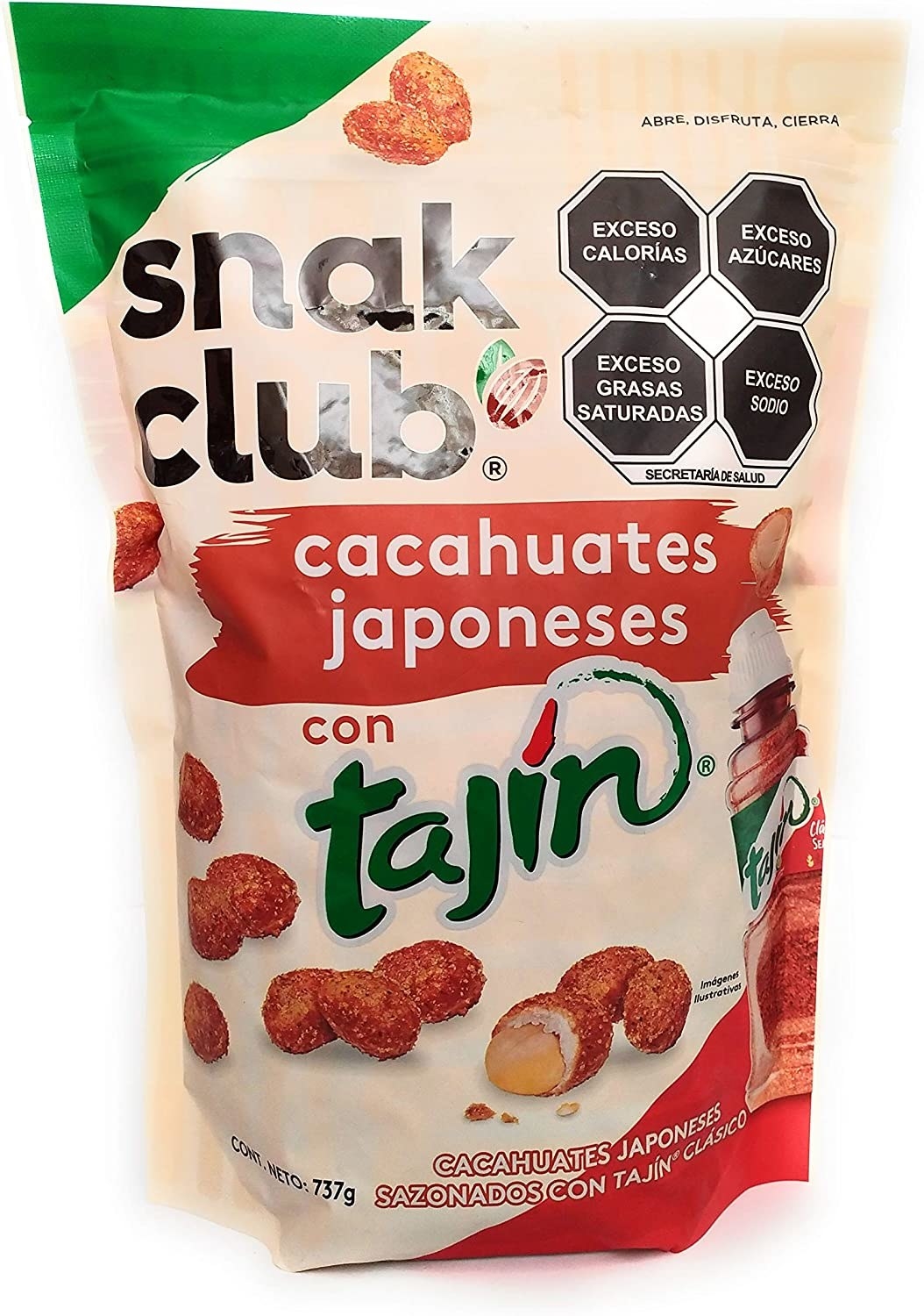 Cacahuates japoneses sazonados con chile tajín para botana