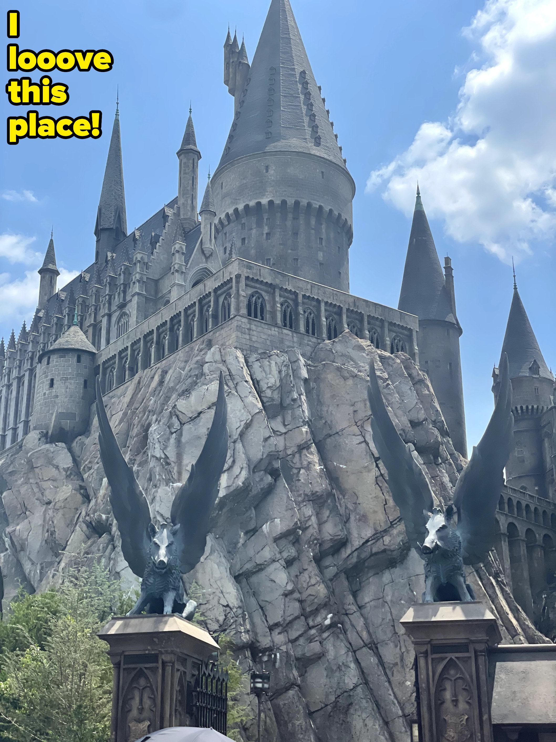 A photo of a giant re-creation of Hogwarts