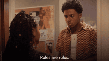 A man is saying &quot;rules are rules&quot;