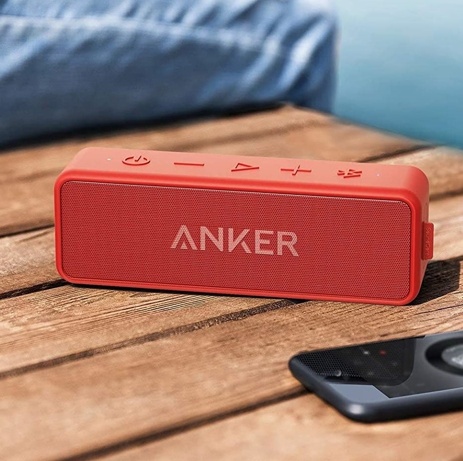 The portable speaker on a dock