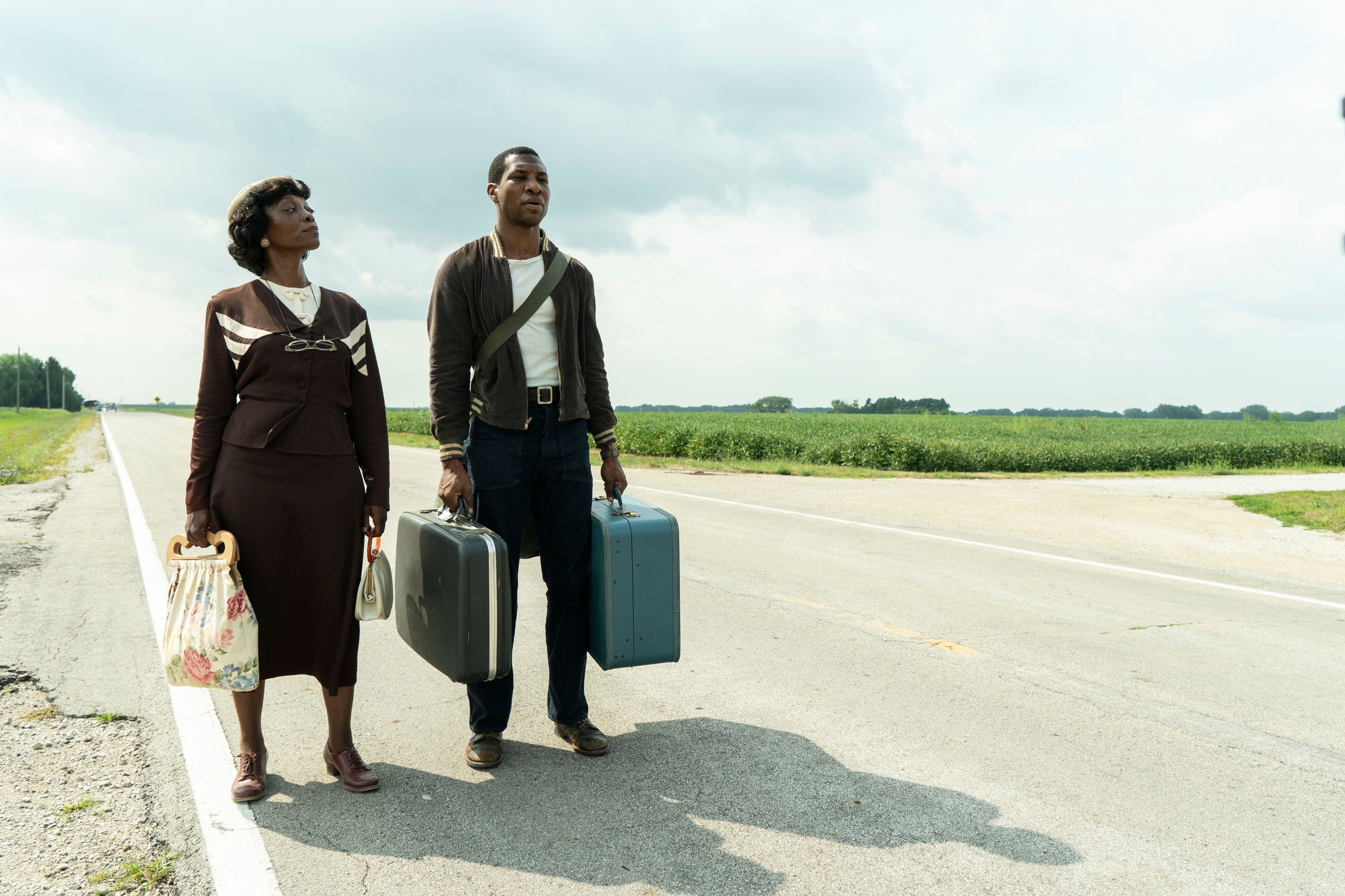 Jurnee Smollett and Jonathan Majors in Lovecraft Country