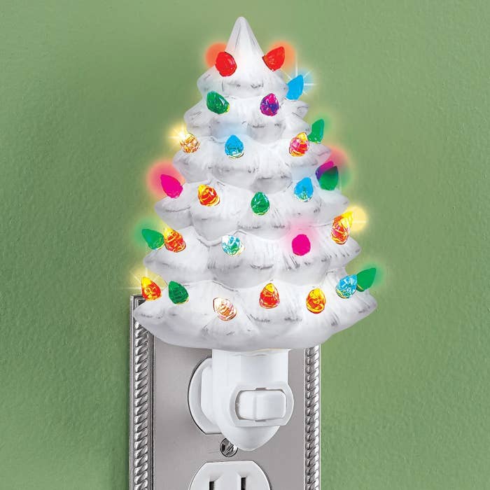 White christmas tree night light in outlet