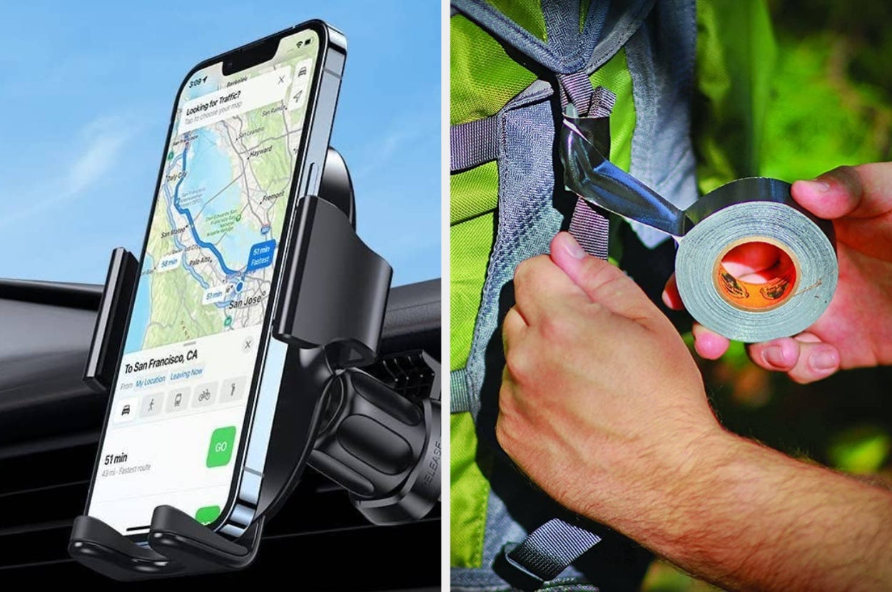 phone holder for a car, gorilla tape 
