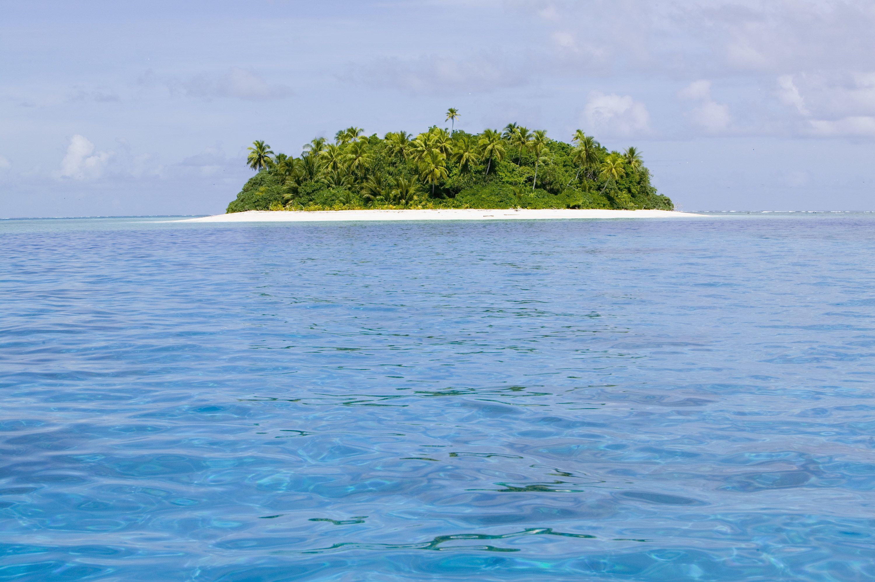 Teafualiku island, off Funafuti, Tuvalu, one of a series of low lying islands that are threatened by global warming induced sea level rise