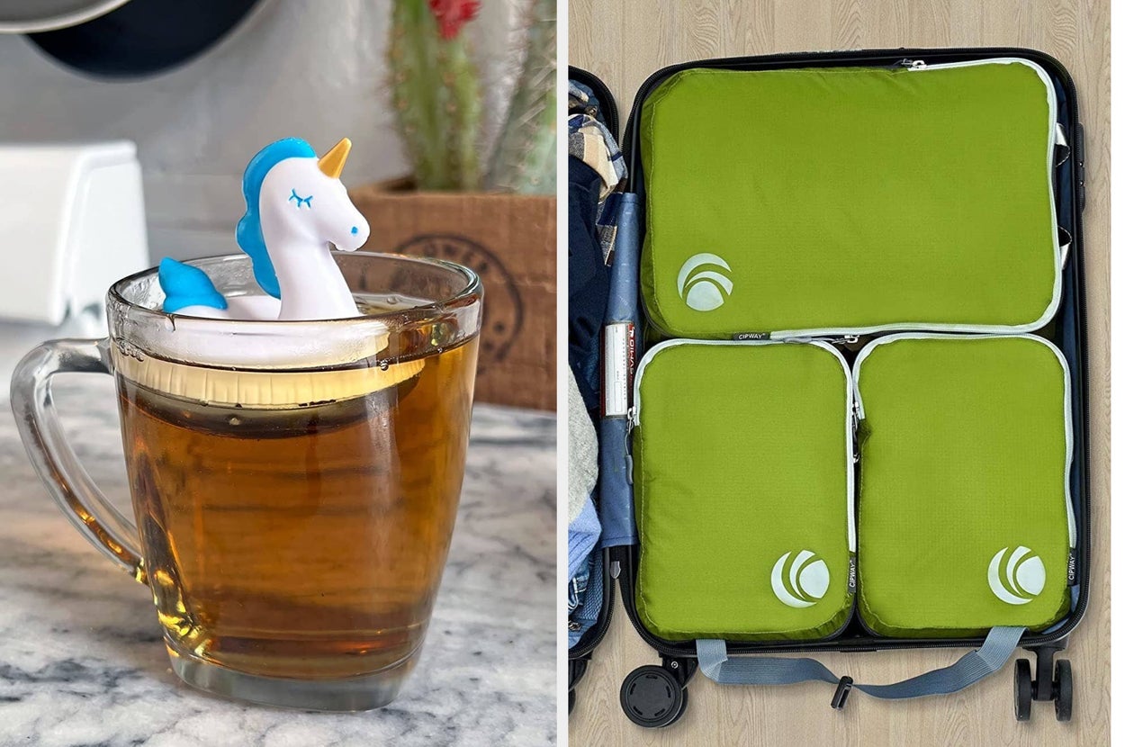 A tea infuser and packing cubes