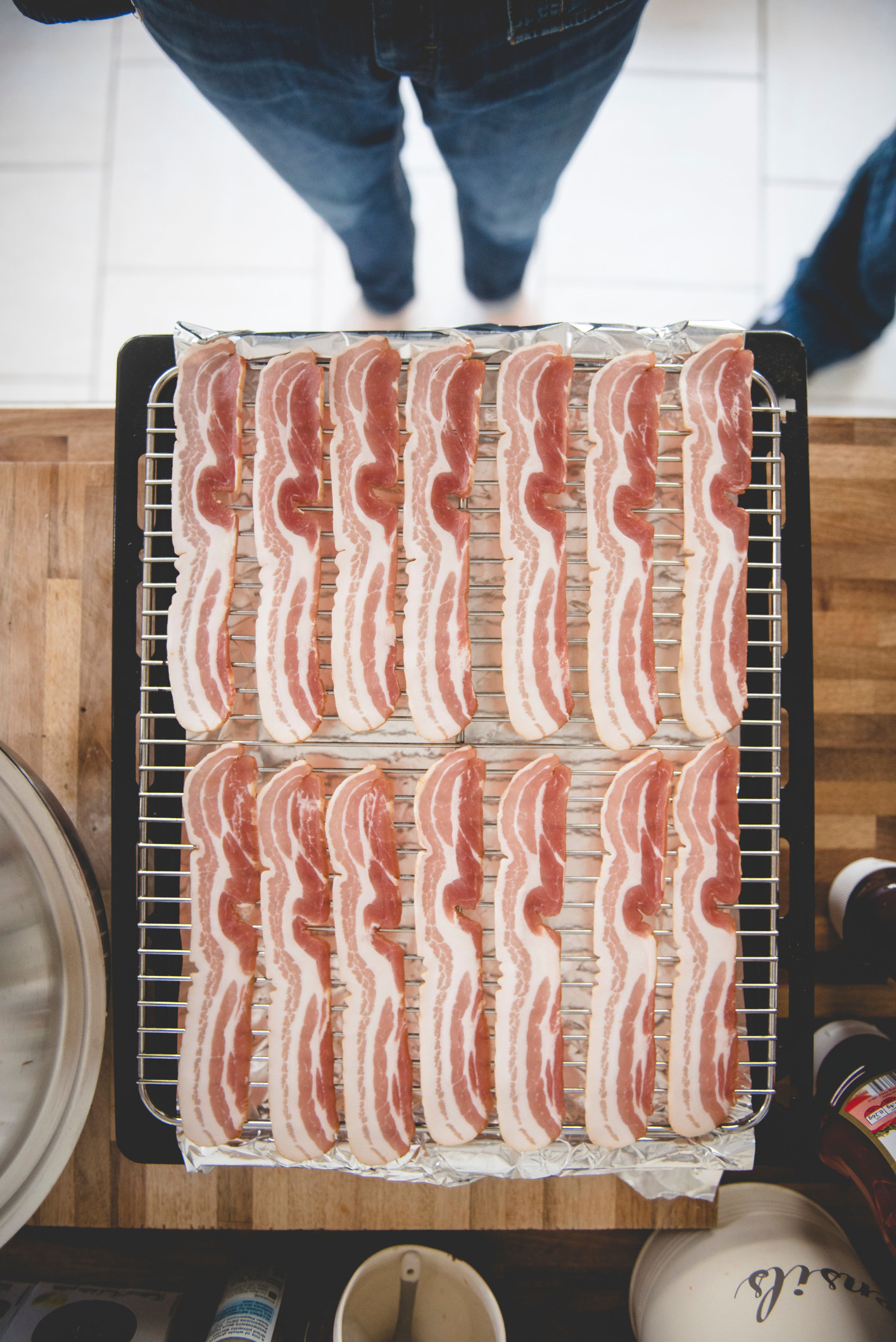 Bacon on a wire rack