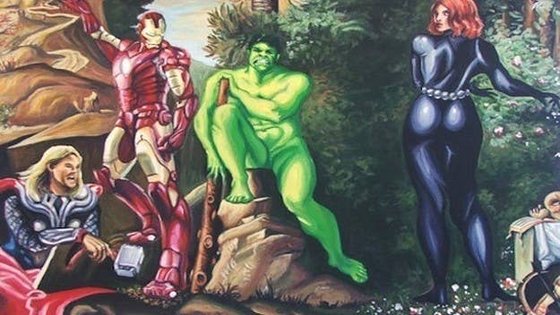 Melrose Gallery 1988 featuring Avengers artwork.