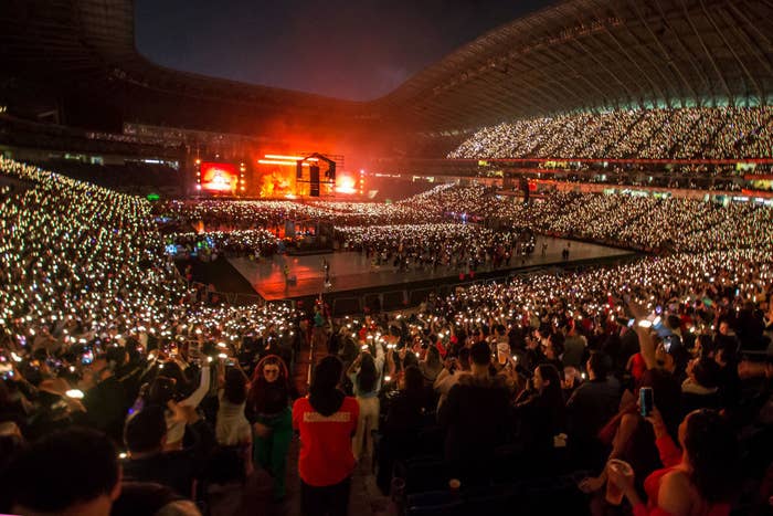 full stadium for the bad bunny concert