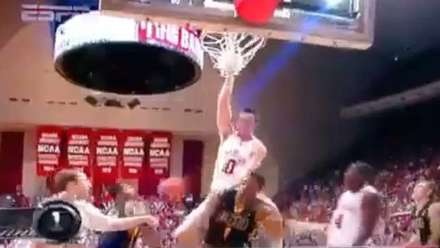 Don't let this beauty get lost in the weekend's Super Bowl hype: another monstrous Hoosier dunk.