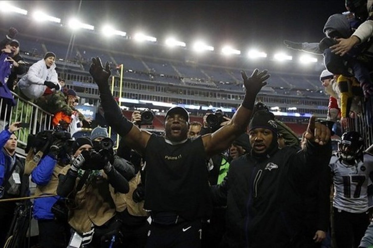 Watch Ray Lewis Tackle Jim Harbaugh In His First Ever NFL Sack