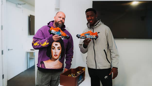 New York Jets cornerback Admad 'Sauce' Gardner will wear custom 'Buffalo Wild Wings' cleats designed by Mache for this year's 'My Cause, My Cleats' program.