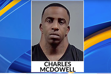 New mugshot of wide-necked Florida man Charles McDowell