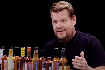 James Corden Experiences Mouth Karma While Eating Spicy Wings | Hot Ones
