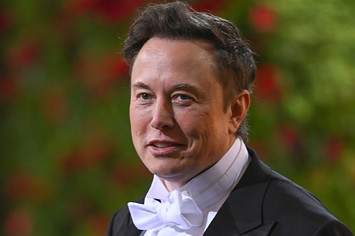 Elon Musk is pictured on red carpet