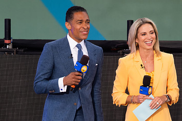 T.J. Holmes and Amy Robach attend ABC's "Good Morning America" at SummerStage at Rumsey Playfield