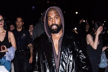 Kanye West is seen leaving the VOGUE World