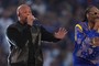 Dr. Dre performs with Snoop Dogg in the Pepsi Halftime Show