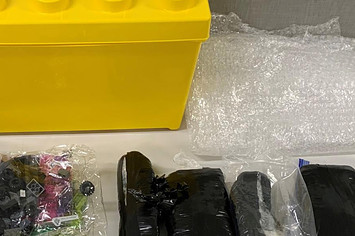 Photo of the box which contained approximately 15,000 candy-colored fentanyl pills