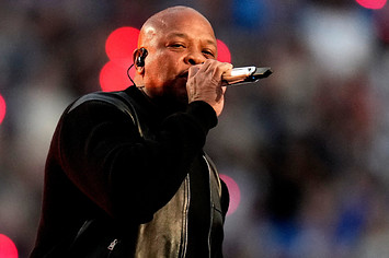 Dr. Dre performs during the half time show of the Super Bowl LVI.