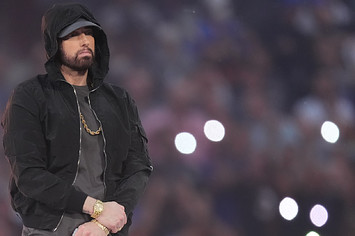 Eminem performs in the Pepsi Halftime Show