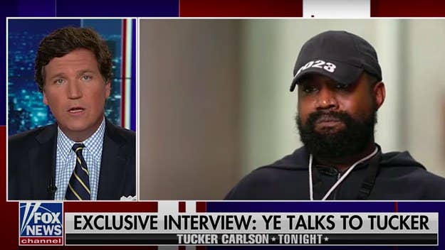 The artist formerly known as Kanye West sits down with Tucker Carlson of Fox News infamy for an interview featuring more commentary on the criticized design.