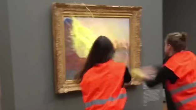 Two people from the German climate activist he Last Generation made a scene when they hurled mashed potatoes at an extremely expensive Claude Monet painting.