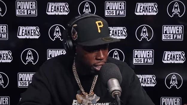 '$oul $old $eparately' raper Freddie Gibbs stopped by Power 106's L.A. Leakers to expertly deliver a freestyle that included several shots DJ Akademiks.