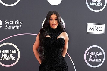 Cardi B attends the 2021 American Music Awards Red Carpet