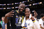 Draymond Green and his mom celebrate after the 2022 NBA Finals