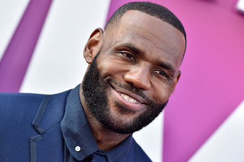 LeBron James is pictured at a red carpet event