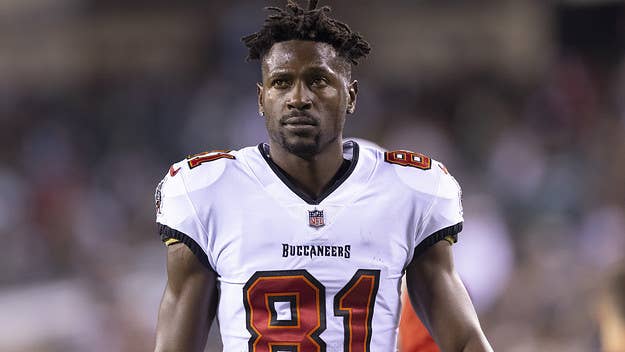 Football fans are scratching their heads after footage captured Antonio Brown exposing himself to guests while swimming in a pool at a posh Dubai hotel.