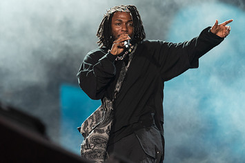 Kendrick Lamar is seen performing live