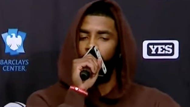 Kyrie Irving got into a heated back-and-forth with reporters on Saturday after the Brooklyn Nets star appeared to promote a film considered to be antisemitic.