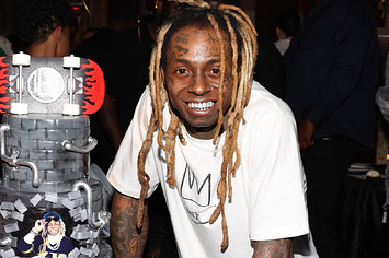 Lil Wayne is pictured at a birthday celebration