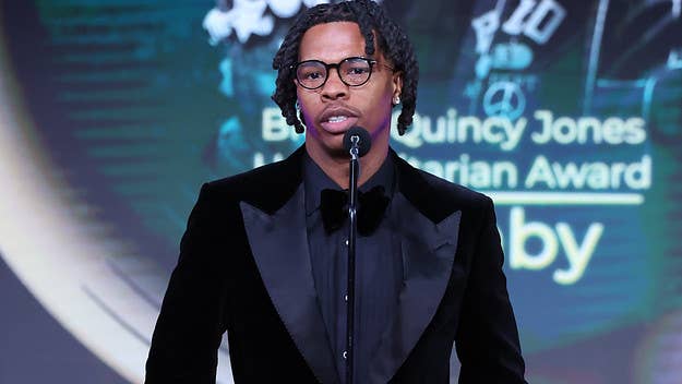 Lil Baby was honored at Black Music Action Coalition’s Music in Action Awards Gala, as the Atlanta rapper received the Quincy Jones Humanitarian Award.
