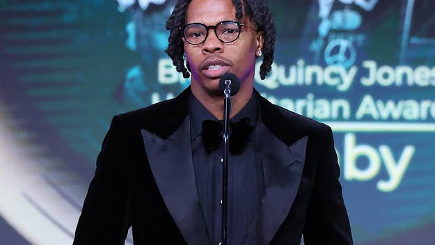 Lil Baby was honored at Black Music Action Coalition’s Music in Action Awards Gala, as the Atlanta rapper received the Quincy Jones Humanitarian Award.