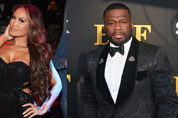Daphne Joy and 50 Cent are pictured at events