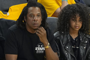 Jay-Z and daughter Blue Ivy attend 2022 NBA Finals