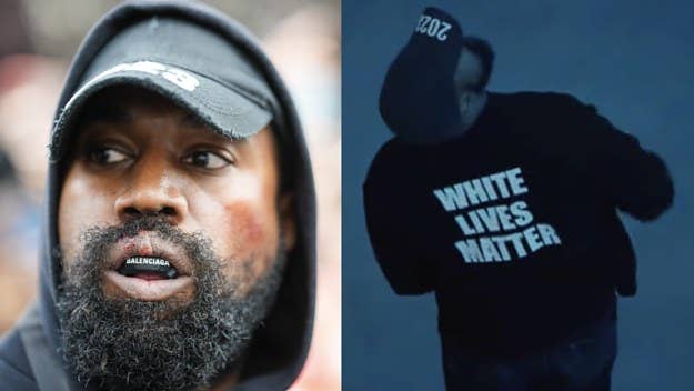 The artist formerly known as Kanye West wore a t-shirt with the phrase "White Lives Matter" emblazoned across the back during the Paris event.