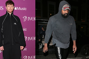 James Blake and Ye are pictured in a side by side photo edit