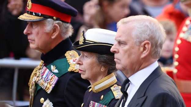 According to footage on social media, mourners responded to the protester with “God Save The King”, while officers appeared to tackle the 22-year-old to the gro